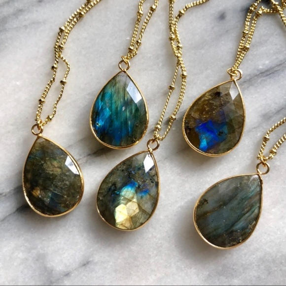Labradorite Jewelry - **Last one**Labradorite Gold Pendant  necklace